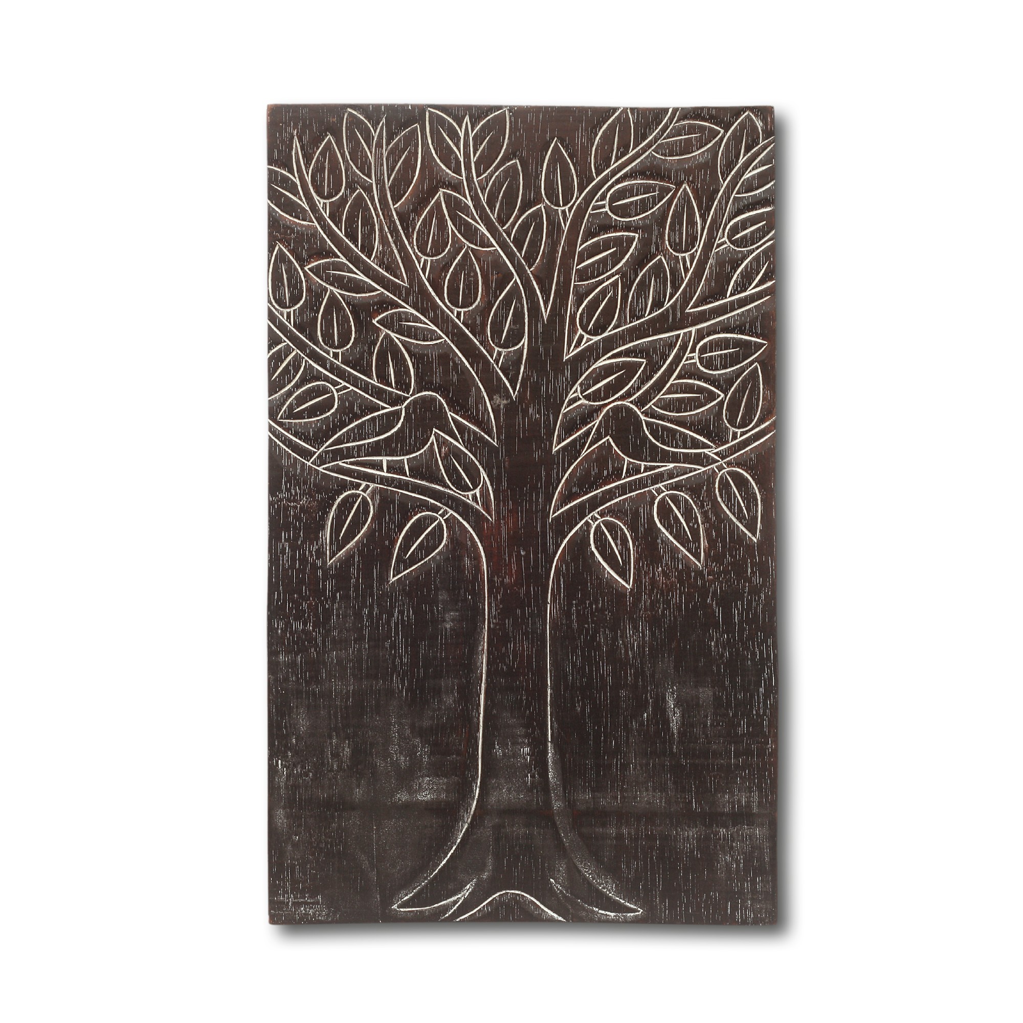 Baum des Lebens Panel, brown wash, T 29 cm, B 3 cm, H 50 cm von fischer's lagerhaus