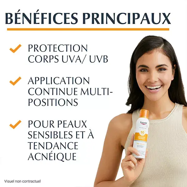 Protetor Solar em Spray Transparente Eucerin Sensitive Protect FPS 50 200ml