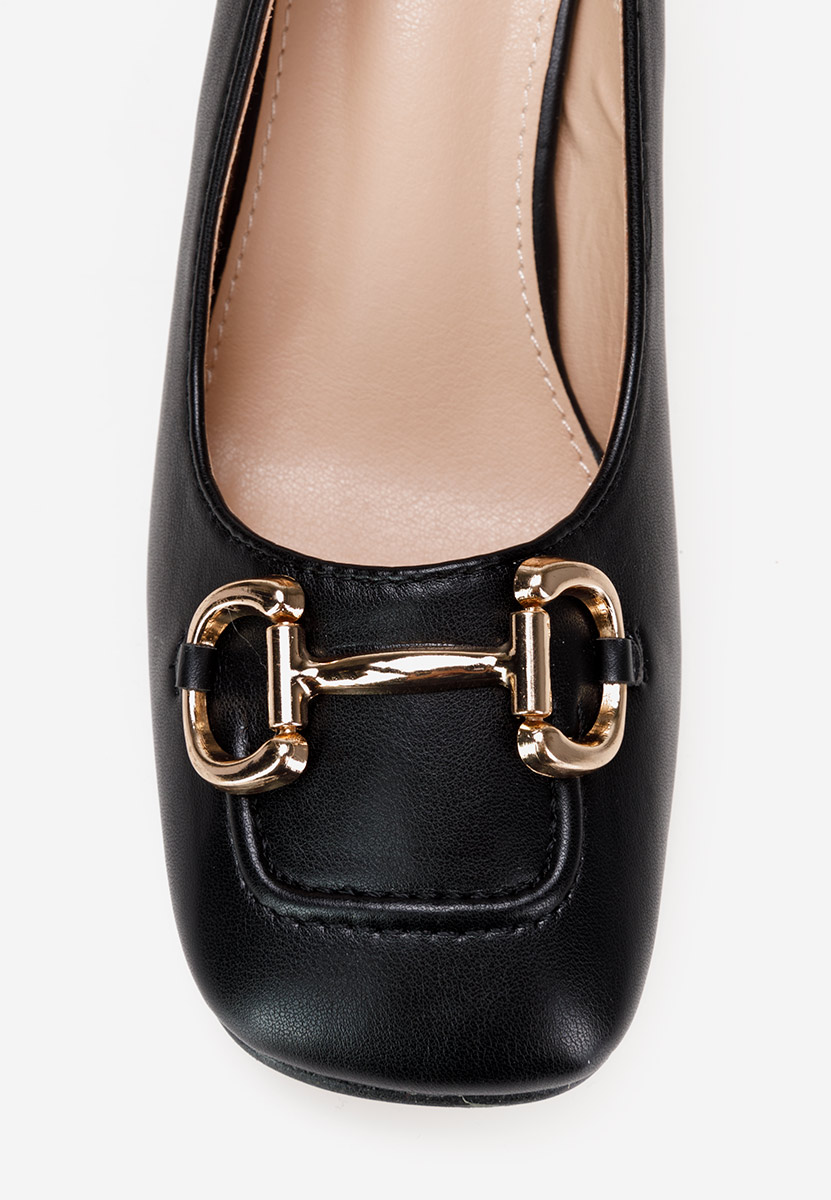 Chaussures à talon épais noirs Lexy