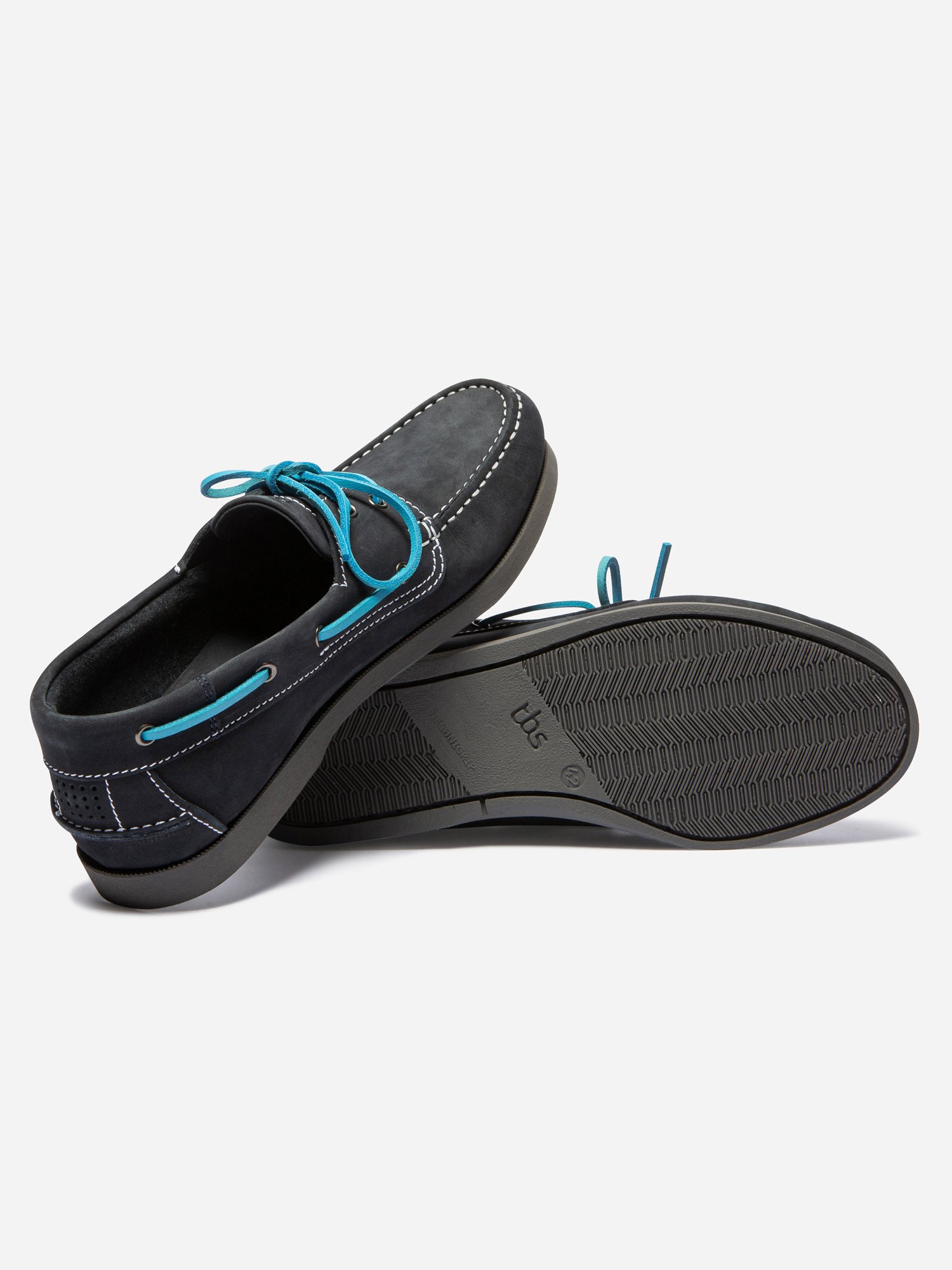 Chaussure Bateau Cuir Marine et Bleu