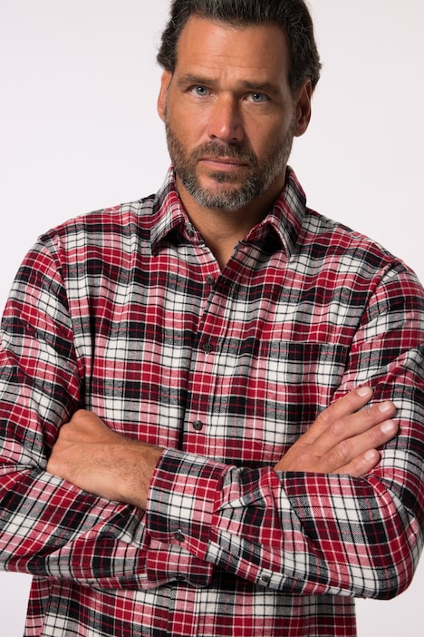 JP 1880 Karo-Flanellhemd, Langarm, Kentkragen, Modern Fit, bis 8 XL