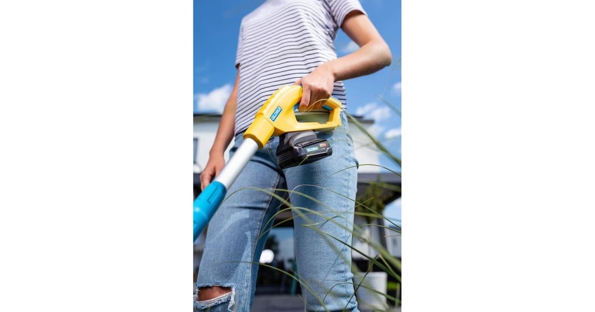 GloriaFineCut 18V compacte grasmaaier  (Geel, Accu en lader niet inbegrepen, POWER FOR ALL)