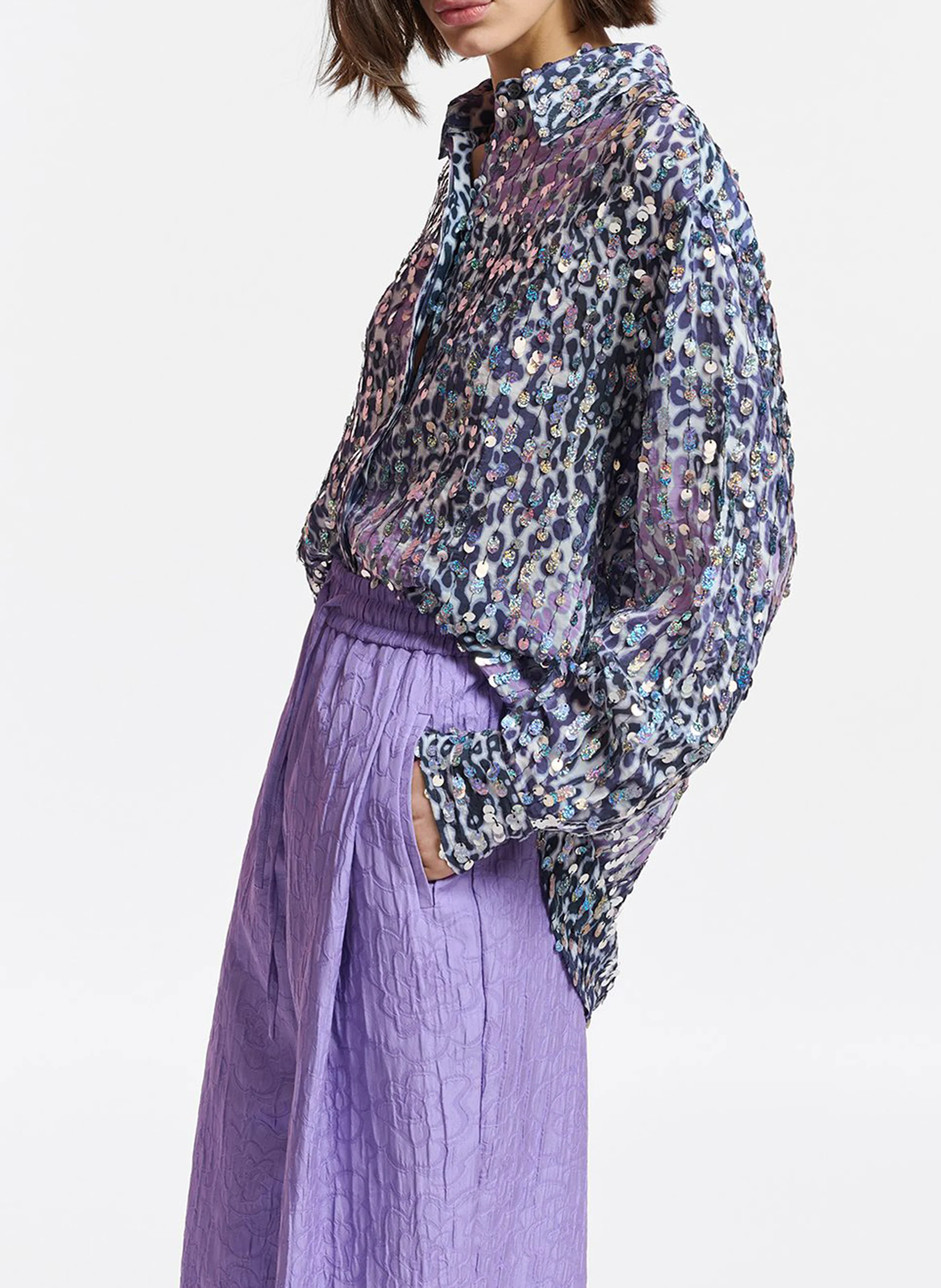 GUNSHOT - Chemise oversize imprimée| Violet