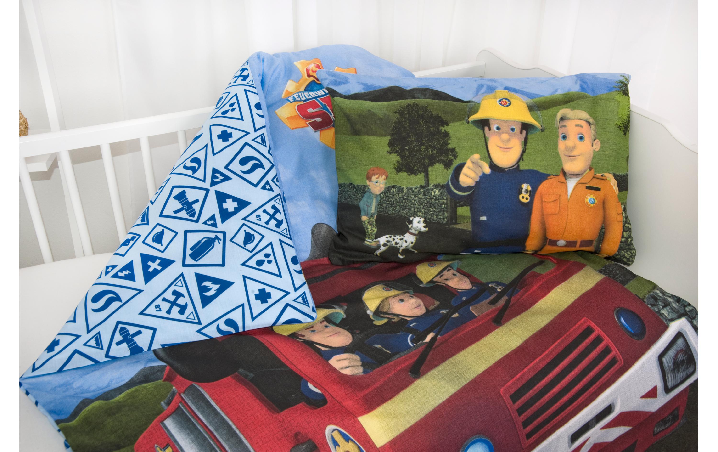 Kinderbettwäsche Feuerwehrmann Sam 100 x 135 cm + 40 x 60 cmBettwäsche für Kinder