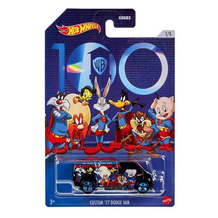 Hot Wheels Themed Ent. WB 100th INTL ONLY Sortiment, 1 Stück, 4-fach sortiert