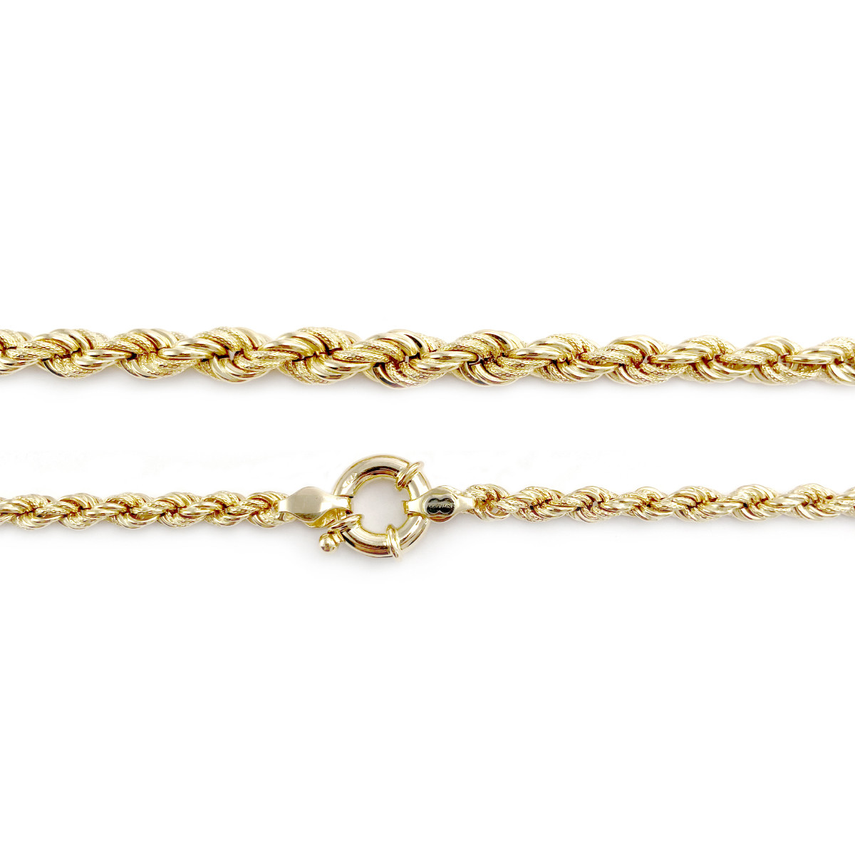 Collier d'occasion or 750 jaune maille corde 45 cm