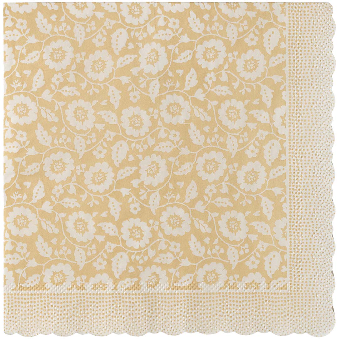 Maileg servetten bloemen - yellow - 20st