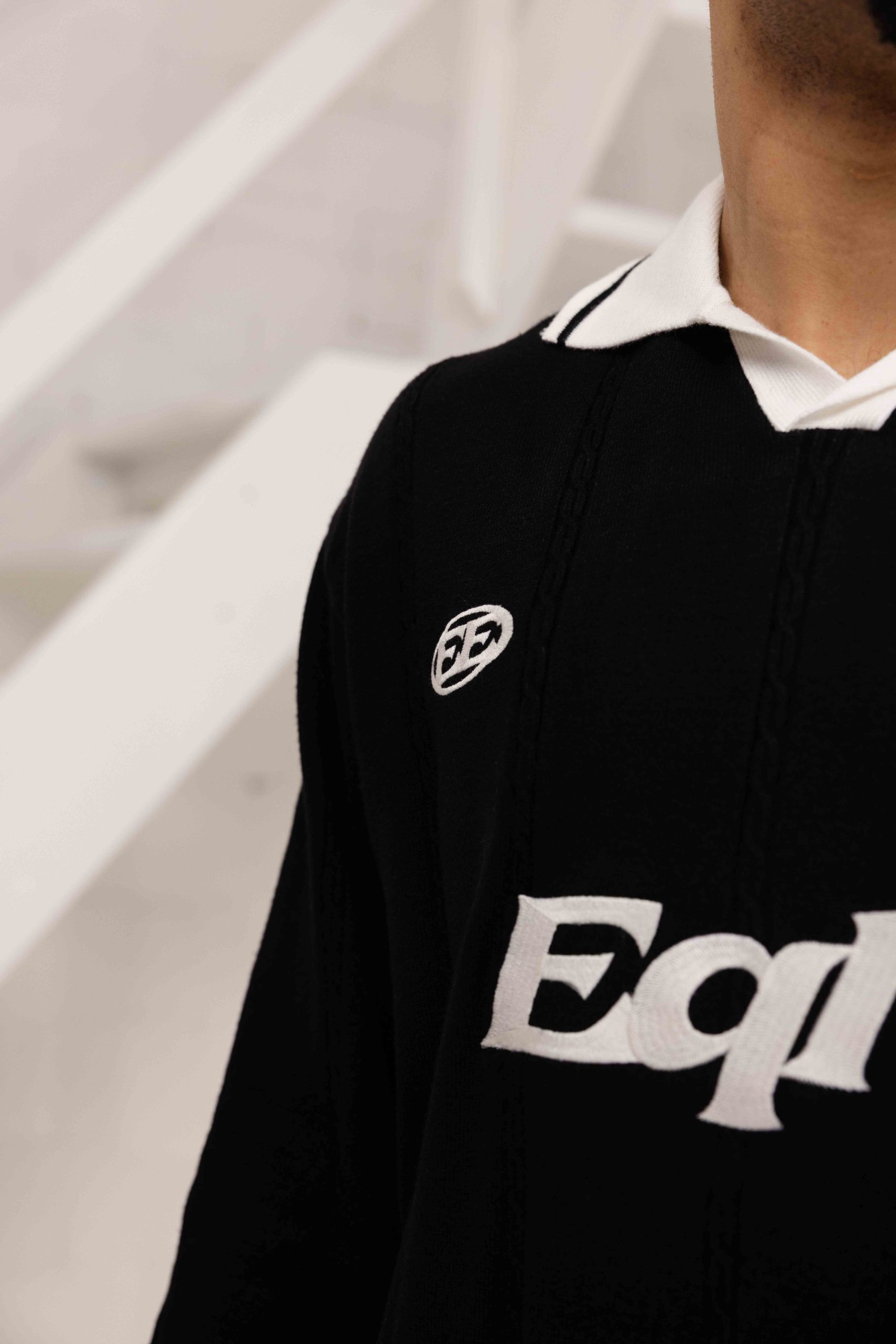 Equalité Knit Jersey Longsleeve Polo Heren Zwart