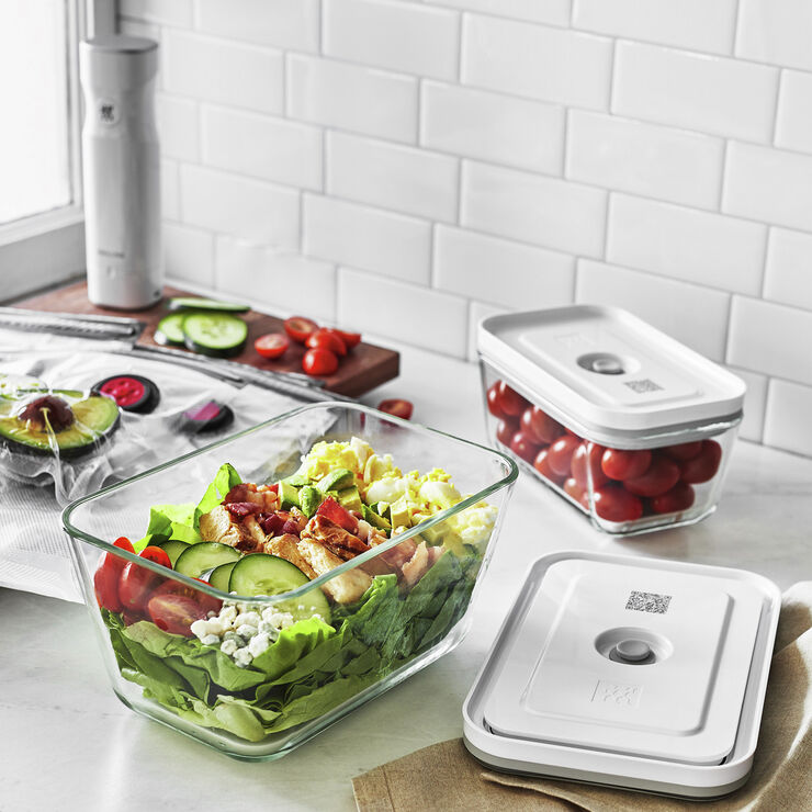 Zwilling Fresh & Save Vakuum beholdersæt 3d i glas. S,M, L Transparent & hvid