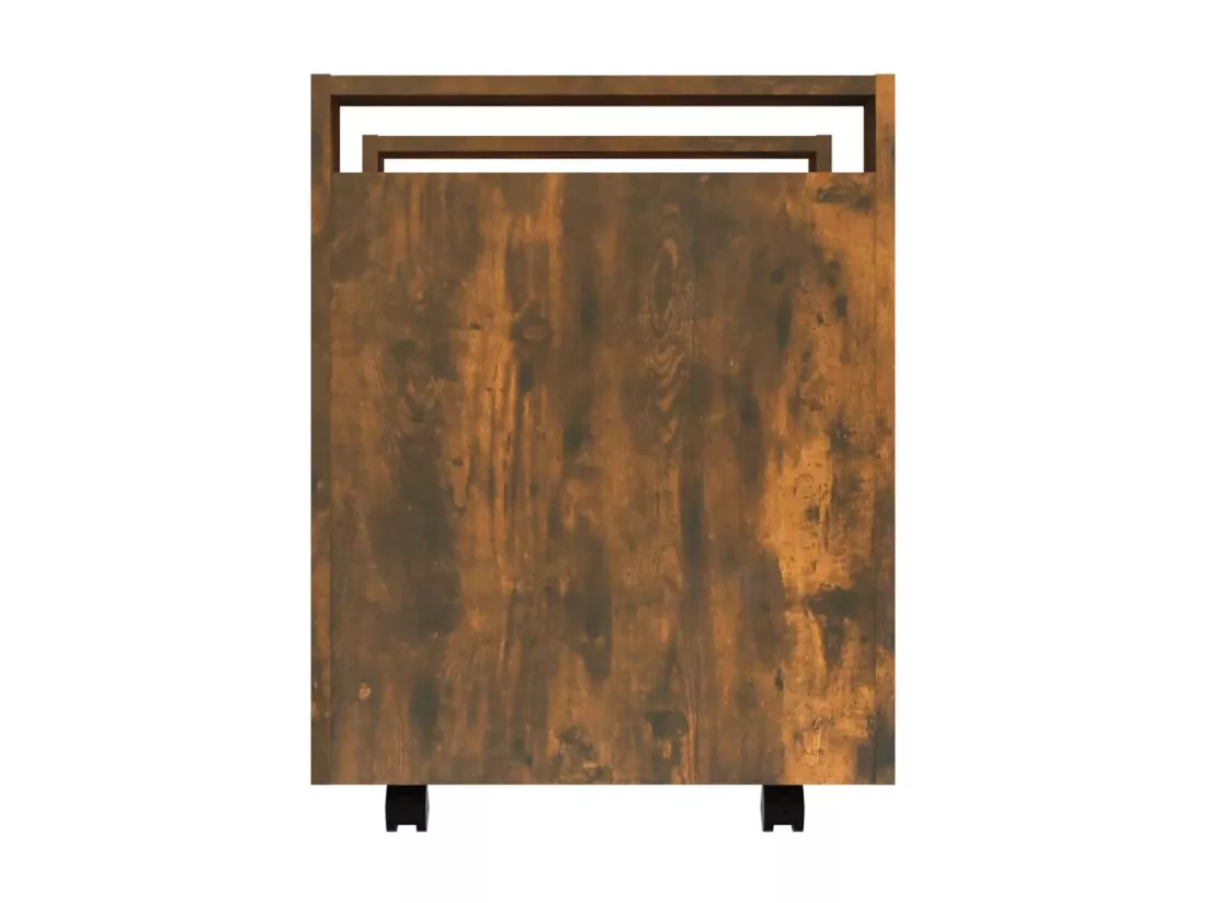 Chariot de bureau Chêne fumé 60x45x60 cm Bois d'ingénierie