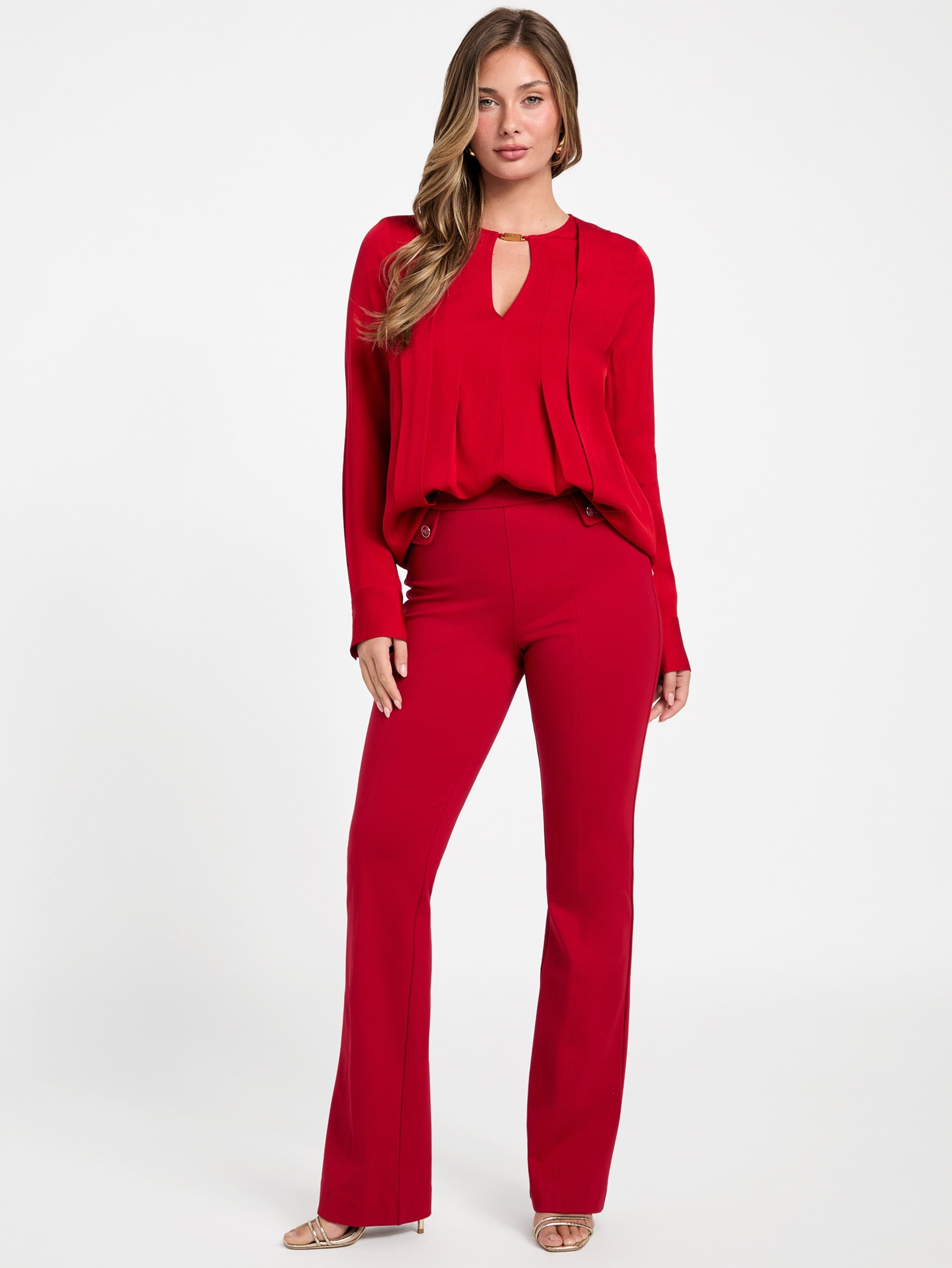 Blusa Anita com decote em forma de fechadura