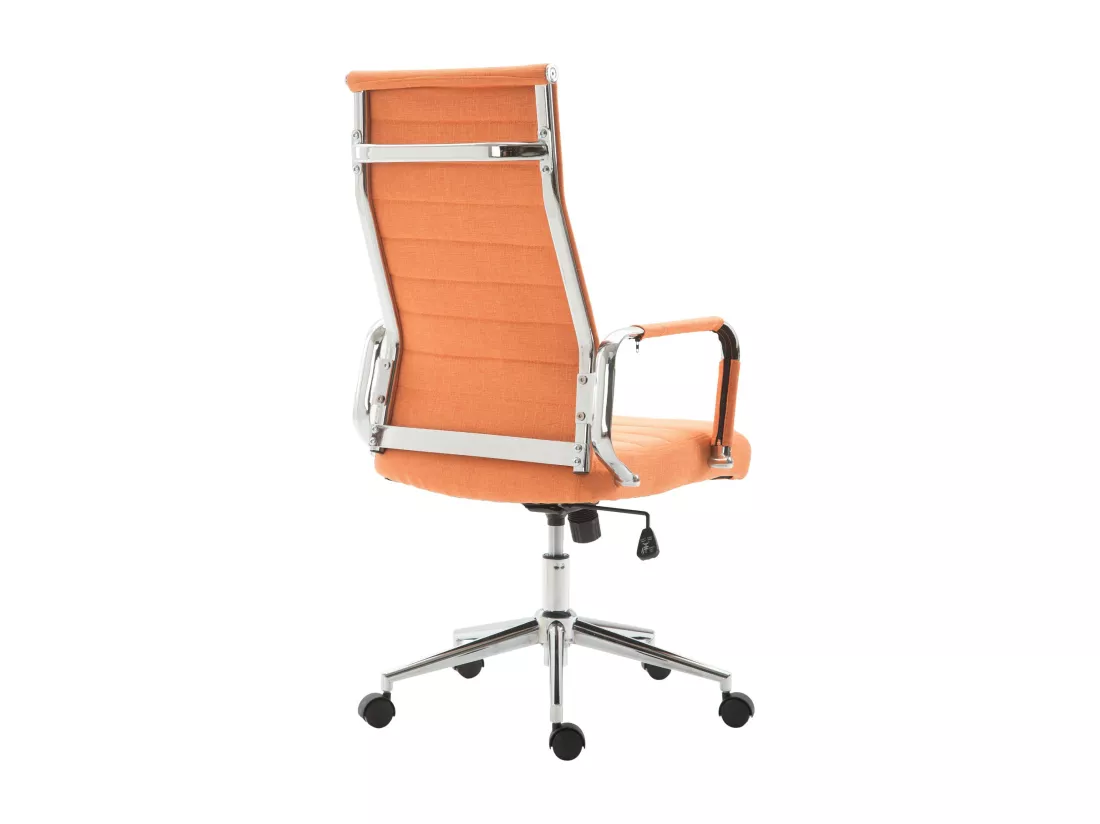 Chaise de bureau - Tissu & Noyer - Orange - Kolumbus
