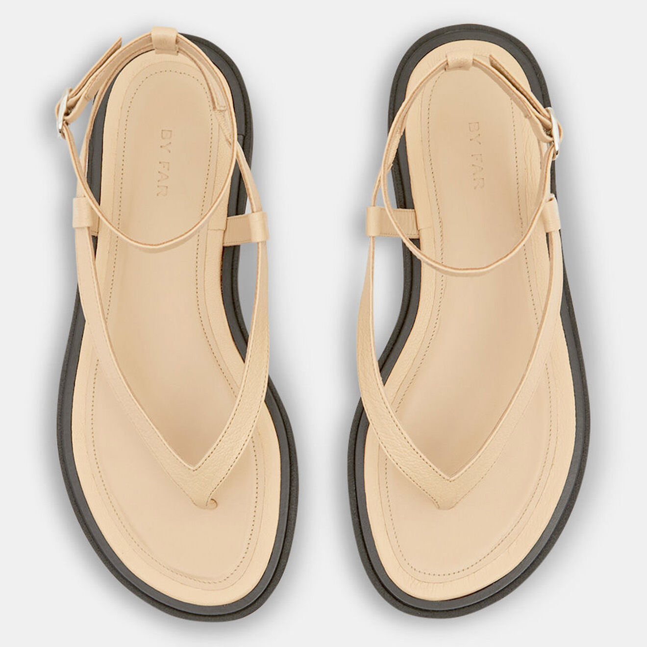 By Far Sandales en Cuir beiges