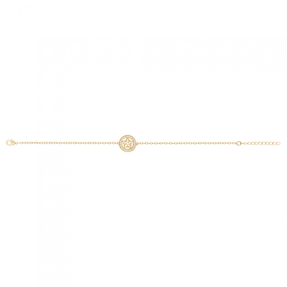 Bracelet en Plaqué Or avec oxyde de zirconium blanc