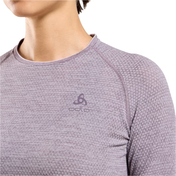 T-shirt trail ODLO ESSENTIAL SEAMLESS T-SHIRT CREW NECK L/S W GRAY RIDGE MELANGE