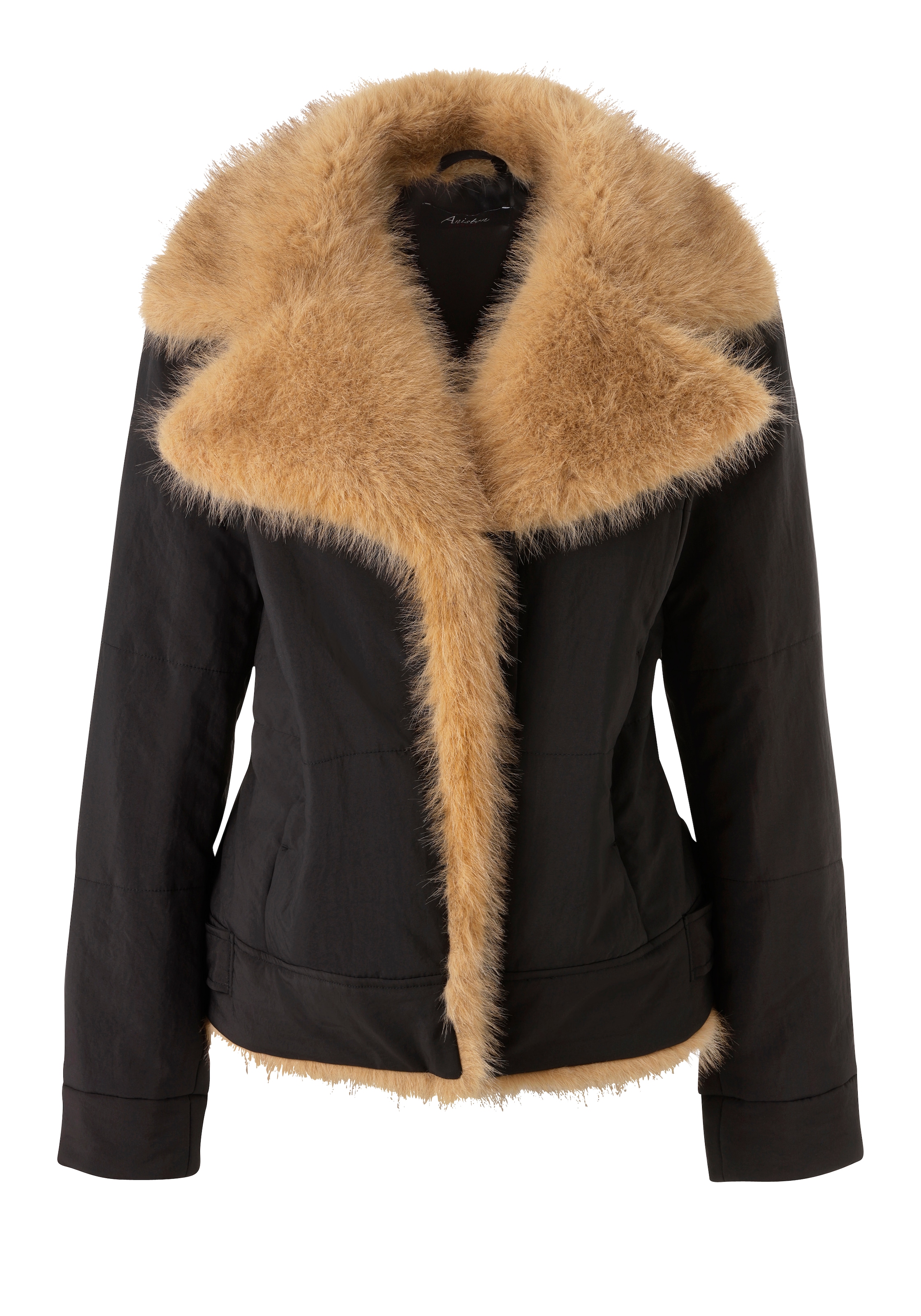 Aniston CASUAL Outdoorjacke mit flauschigem Fellimitat verziert - NEUE KOLLEKTION