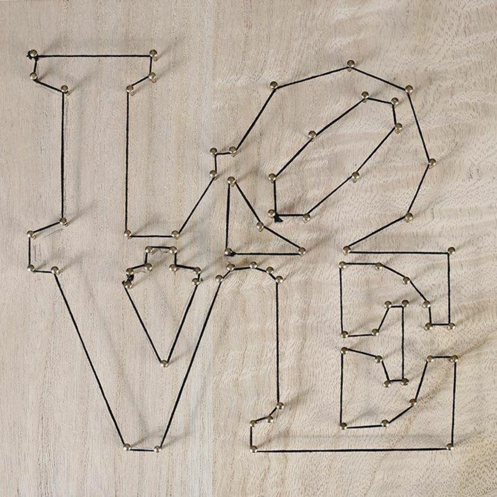 2 coffrets tableau love art filaire 22 x 22 cm