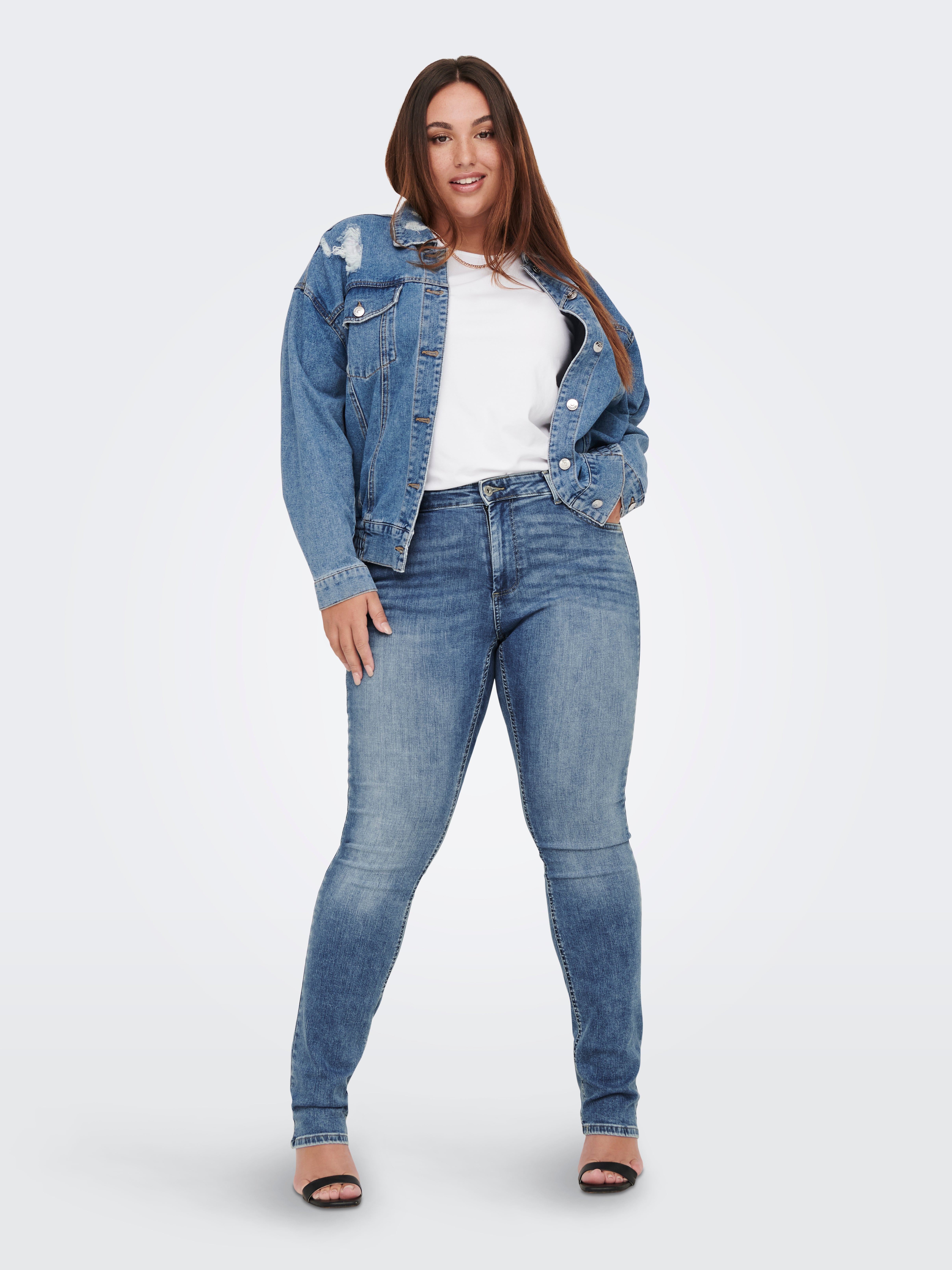 CARWILLY Mittlere Taille Skinny Fit Jeans Medium Blue Denim