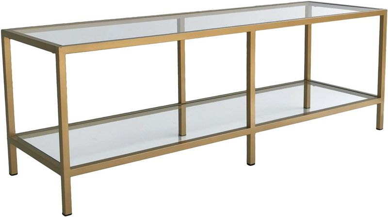 Kalune Design - Basic - TV-meubel - Goudkleurig - Glas - Metaal