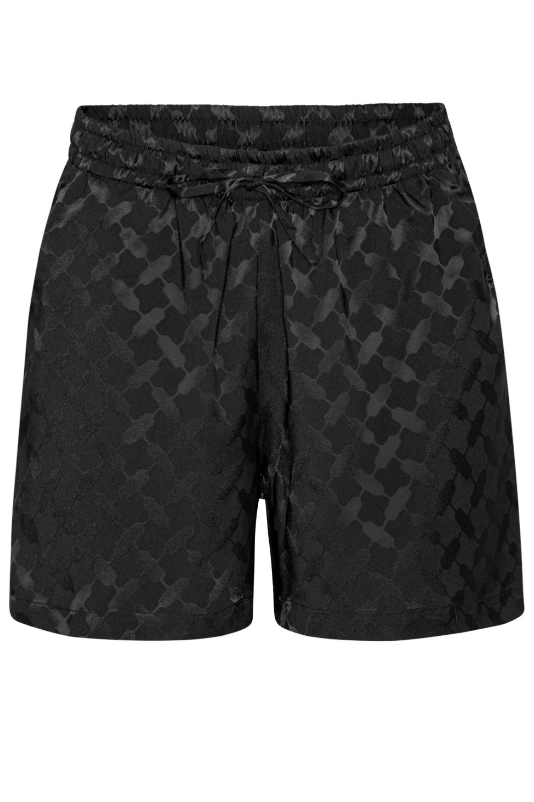 Karmamia Jude Shorts black keffiyeh jacquard