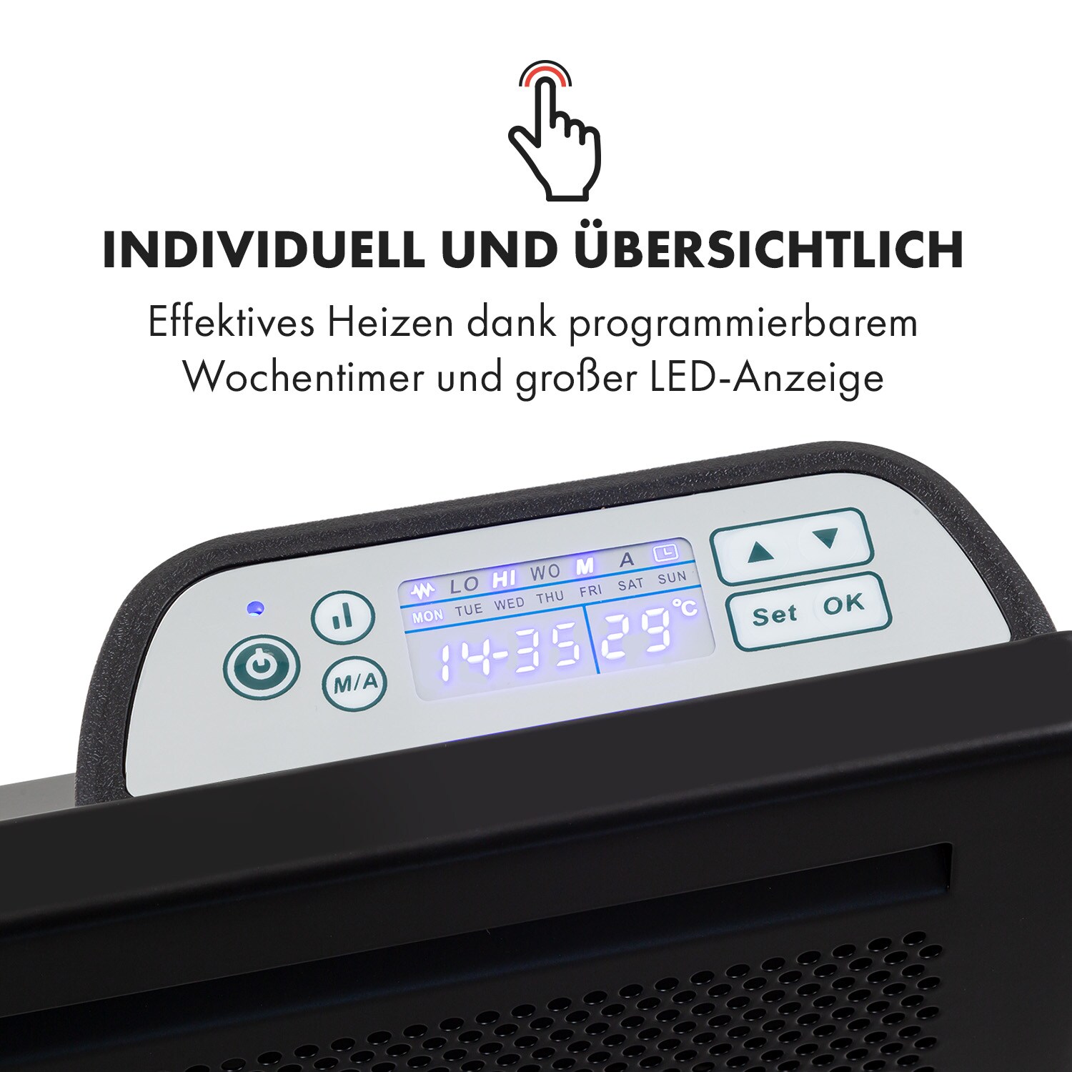 Hot Spot Slimcurve Double Wave 2-in-1 Heizgerät 2000W Wochentimer Stahlblech