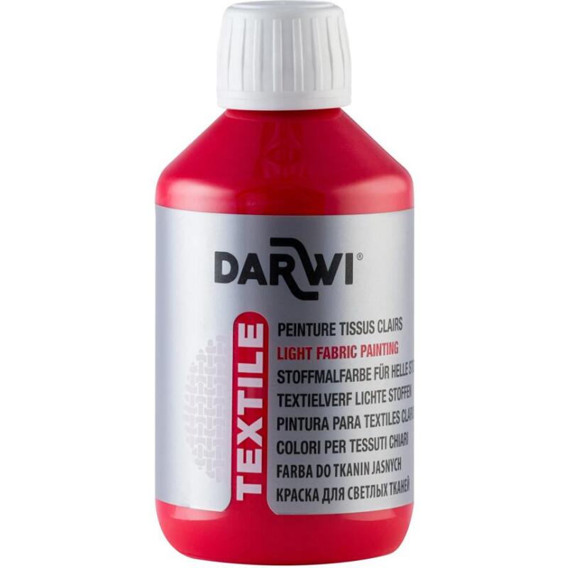 DARWI Flacon de 250 ml de Peinture Textile Opaque - vermillon