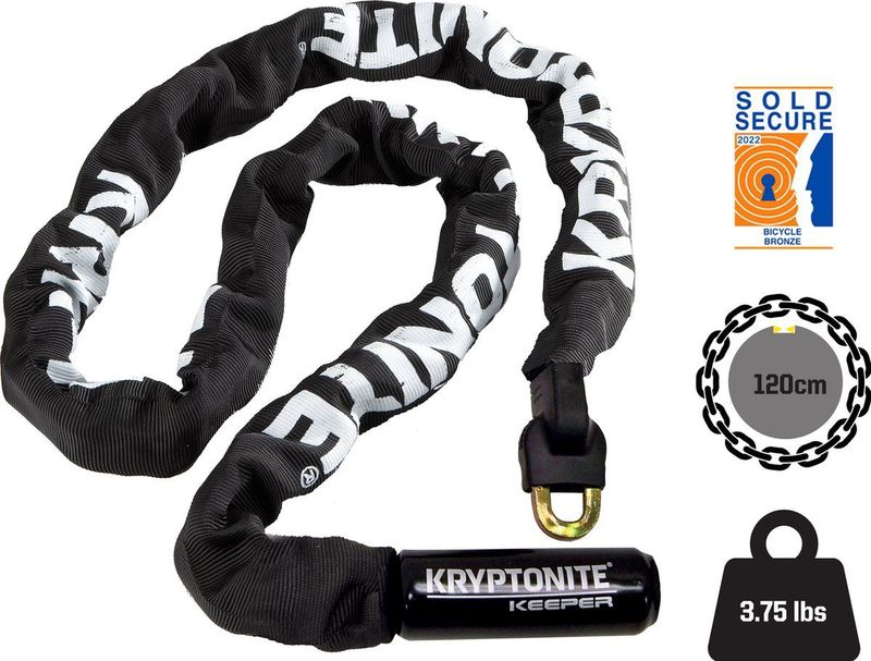 Kryptonite - Keeper 712 - Kettingslot - Zwart - 120 cm - Staal