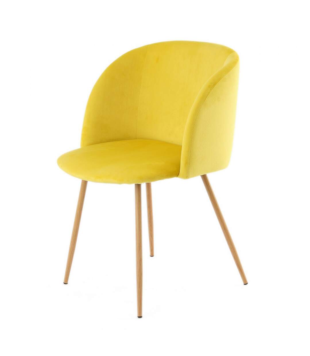 Lot de 2 chaises fait main ANA Jaune 56x54 en polyester doux et soyeux