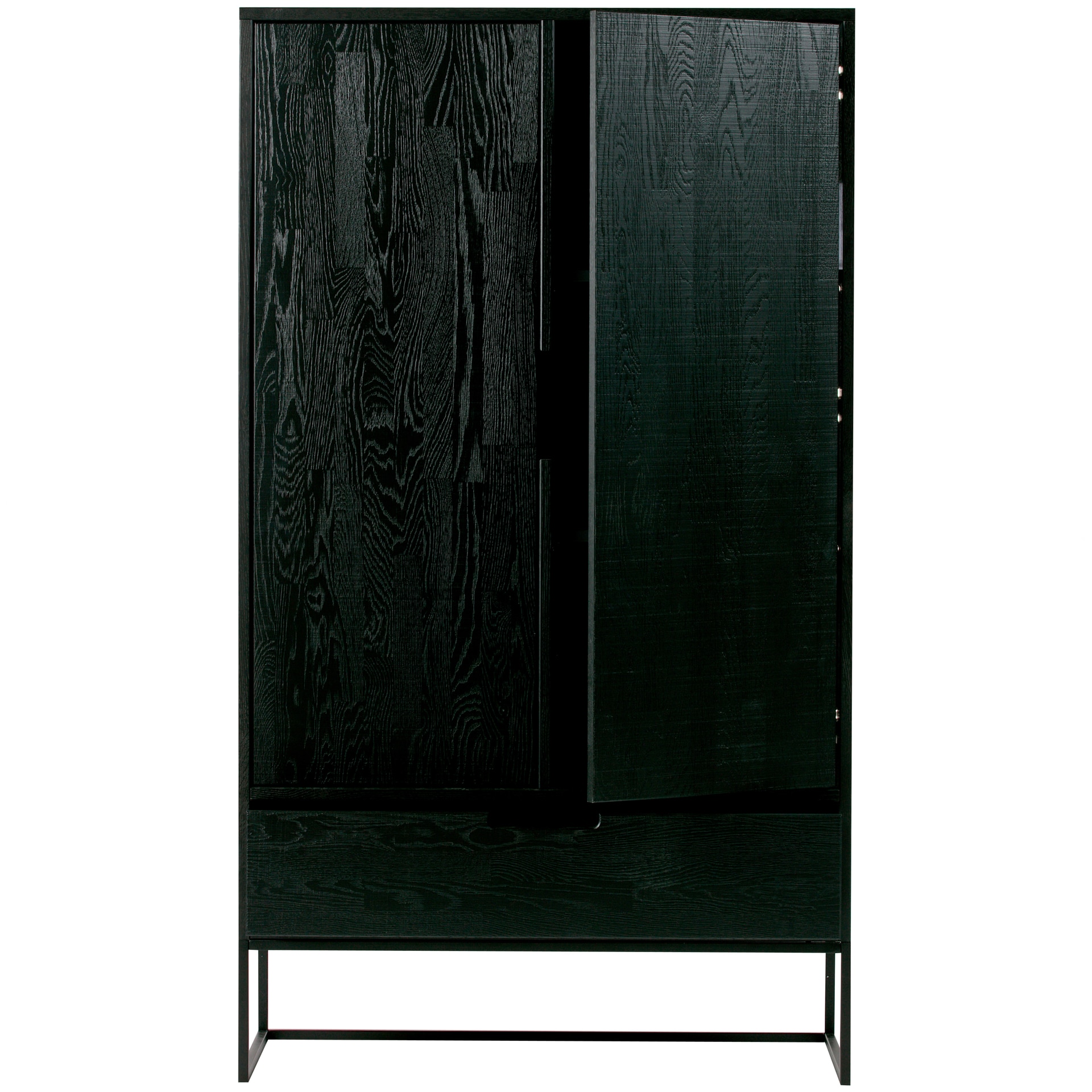 Schrank SILAS 85 x 149 cm Esche schwarz