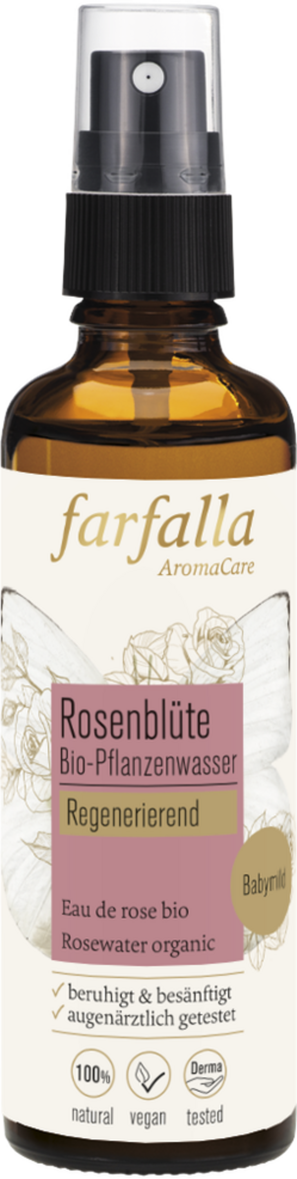 farfalla  Bio-Pflanzenwasser Rosenblüte, 75 ml