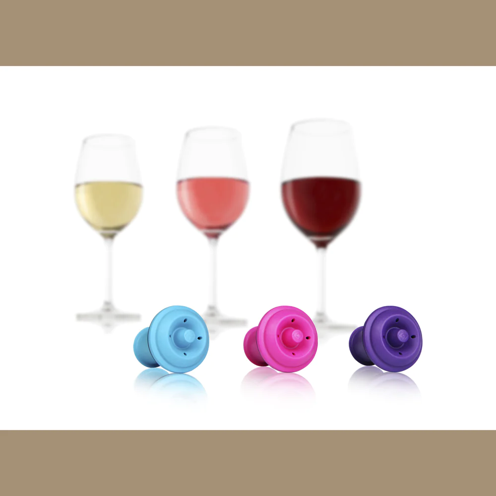 Set de 3 bouchons couleur Vacuvin