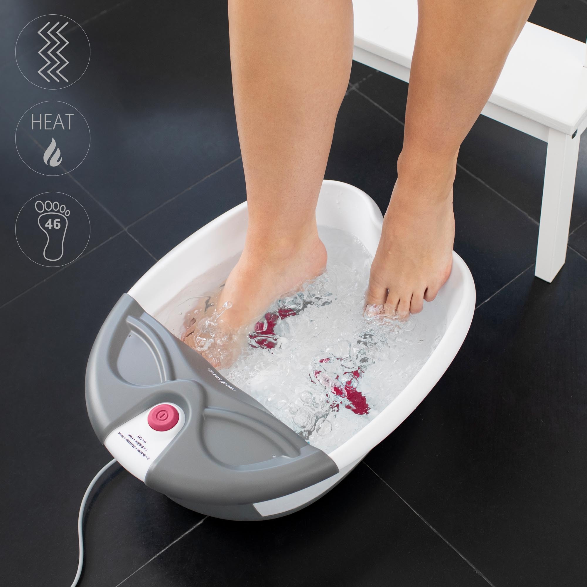 Medisana Fussbad »FS 300« Set, 3-tlg., Sprudel- und Vibrationsmassage, Reflexzonenmassage