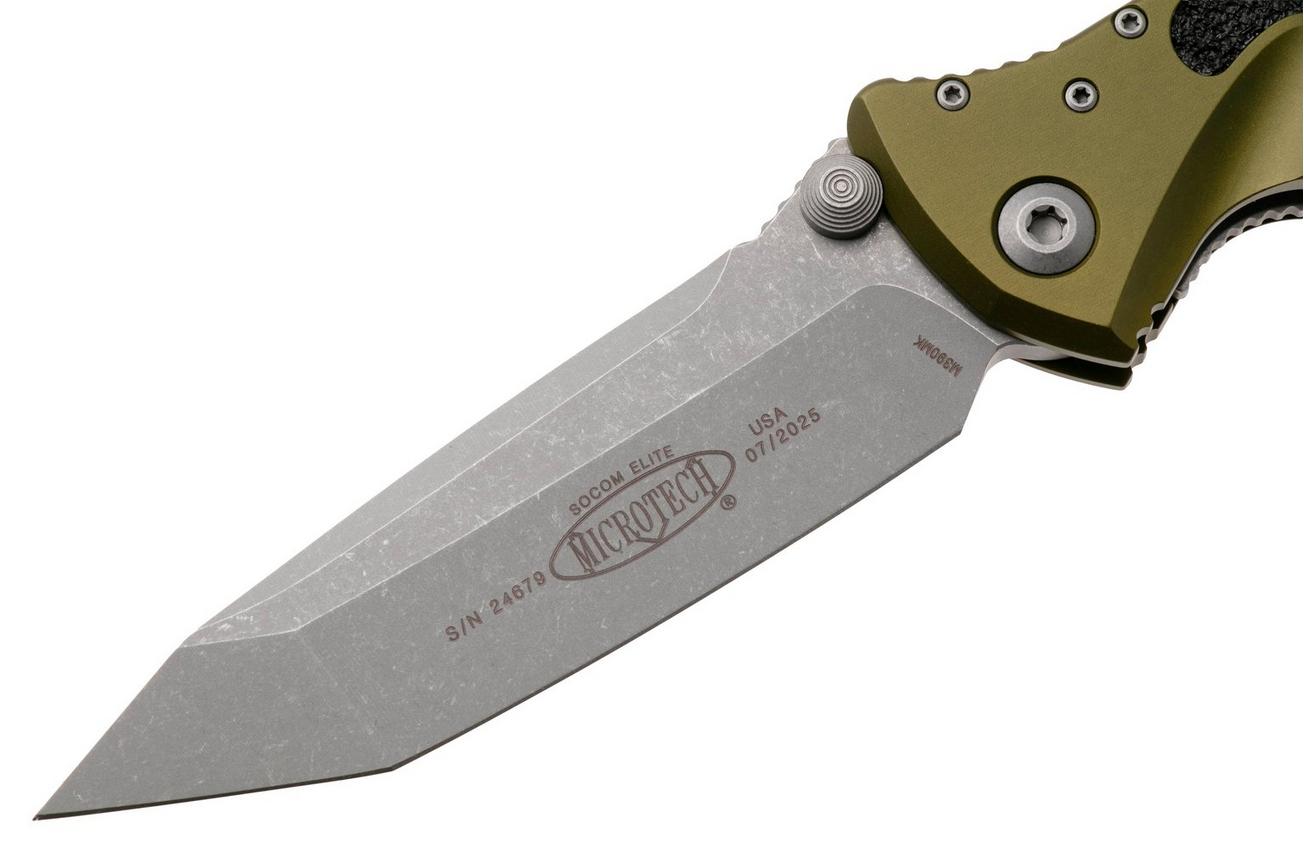 Microtech Socom Elite 161-10APOD, Stonewashed M390 Tanto, OD Green Aluminum zakmes