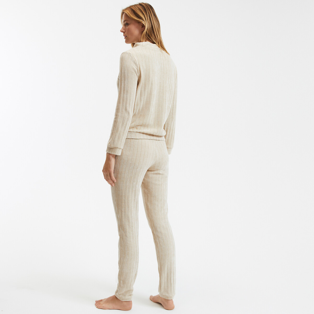 SO'HOME<br>Pijama de veludo canelado liso
