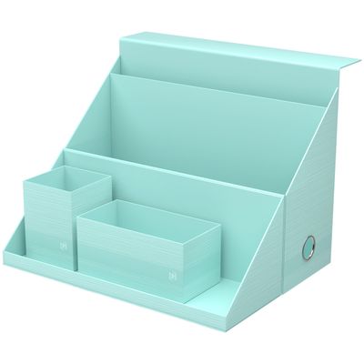 Oxford Harmonia - Boite All in box - Dos 120 mm - Carte rigide rembordée et pelliculée - Disponible en 3 coloris : bleu pastel, vert amande et noir bleuté