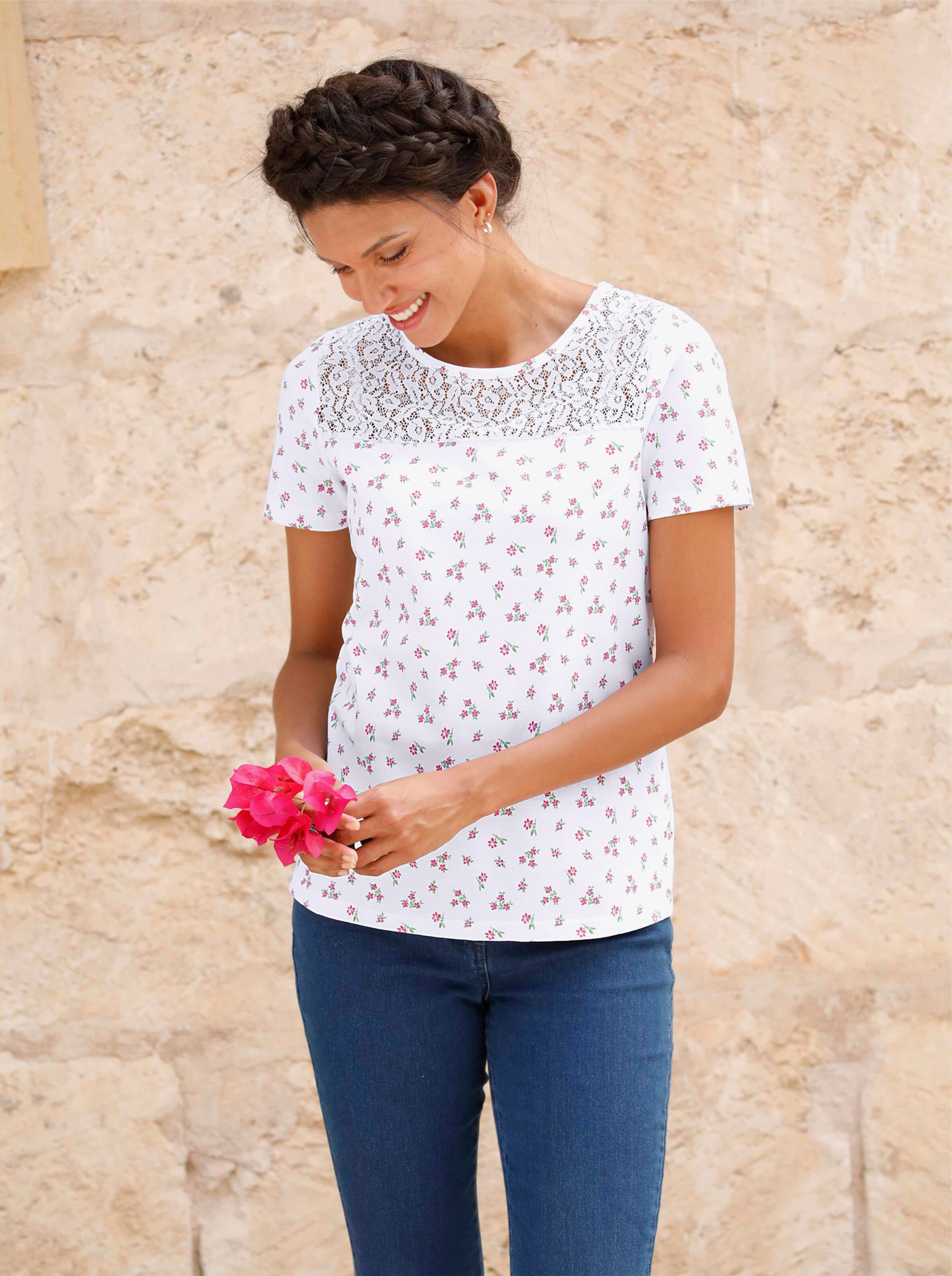 Trachtenshirt mit Spitze