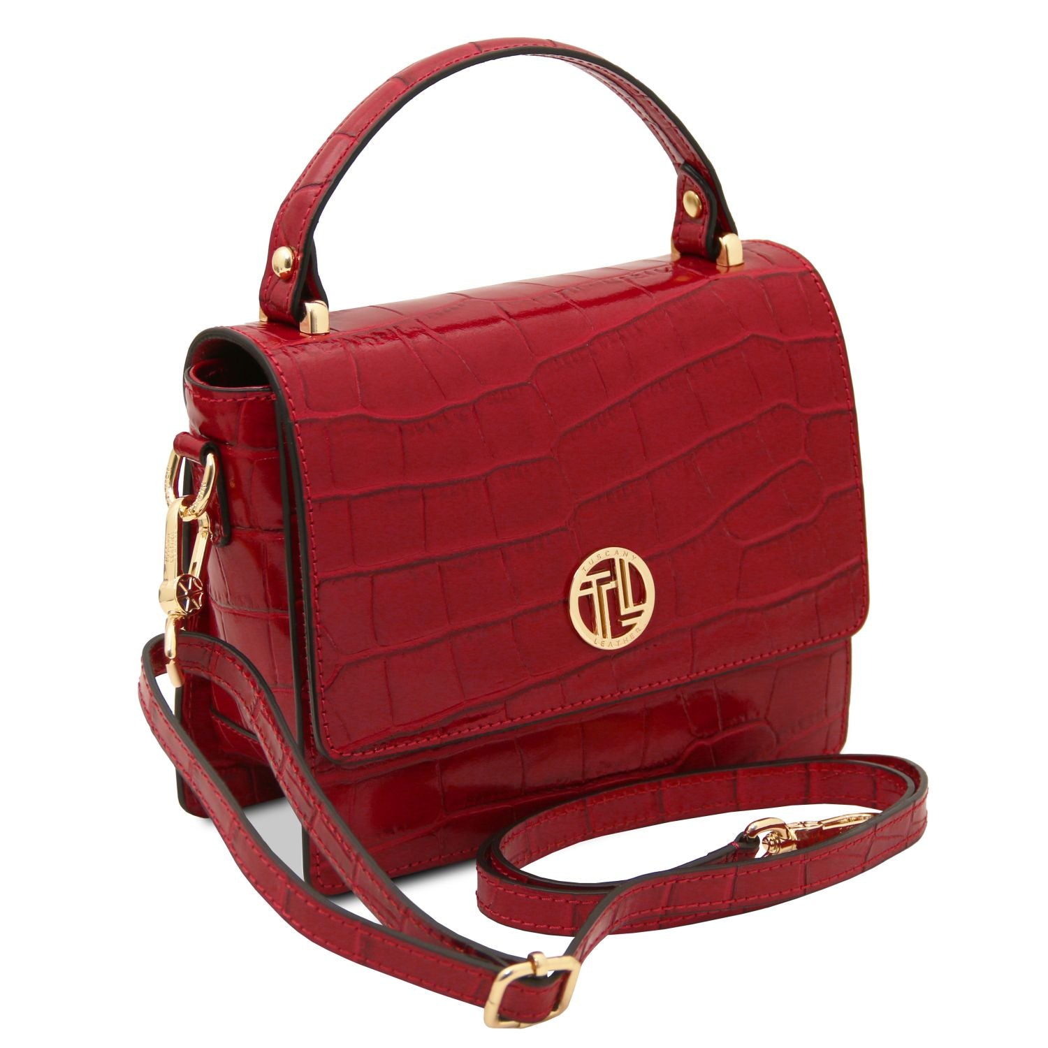 TL142503 – Croque – Croc print leren Handtas