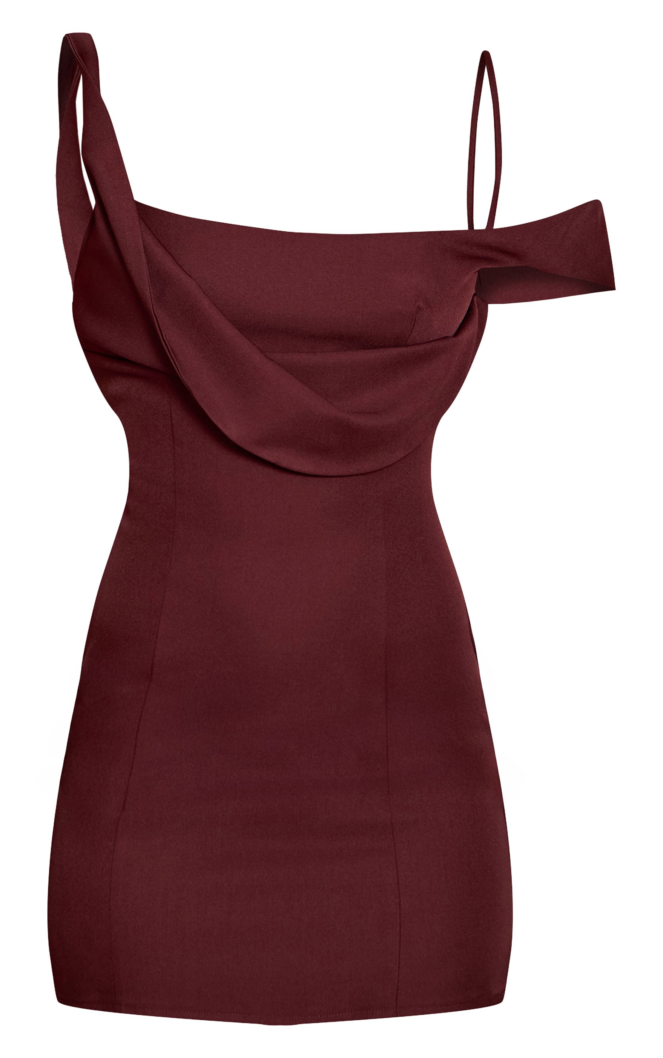 Prune Robe Mini Drapée En Tissu Tissé