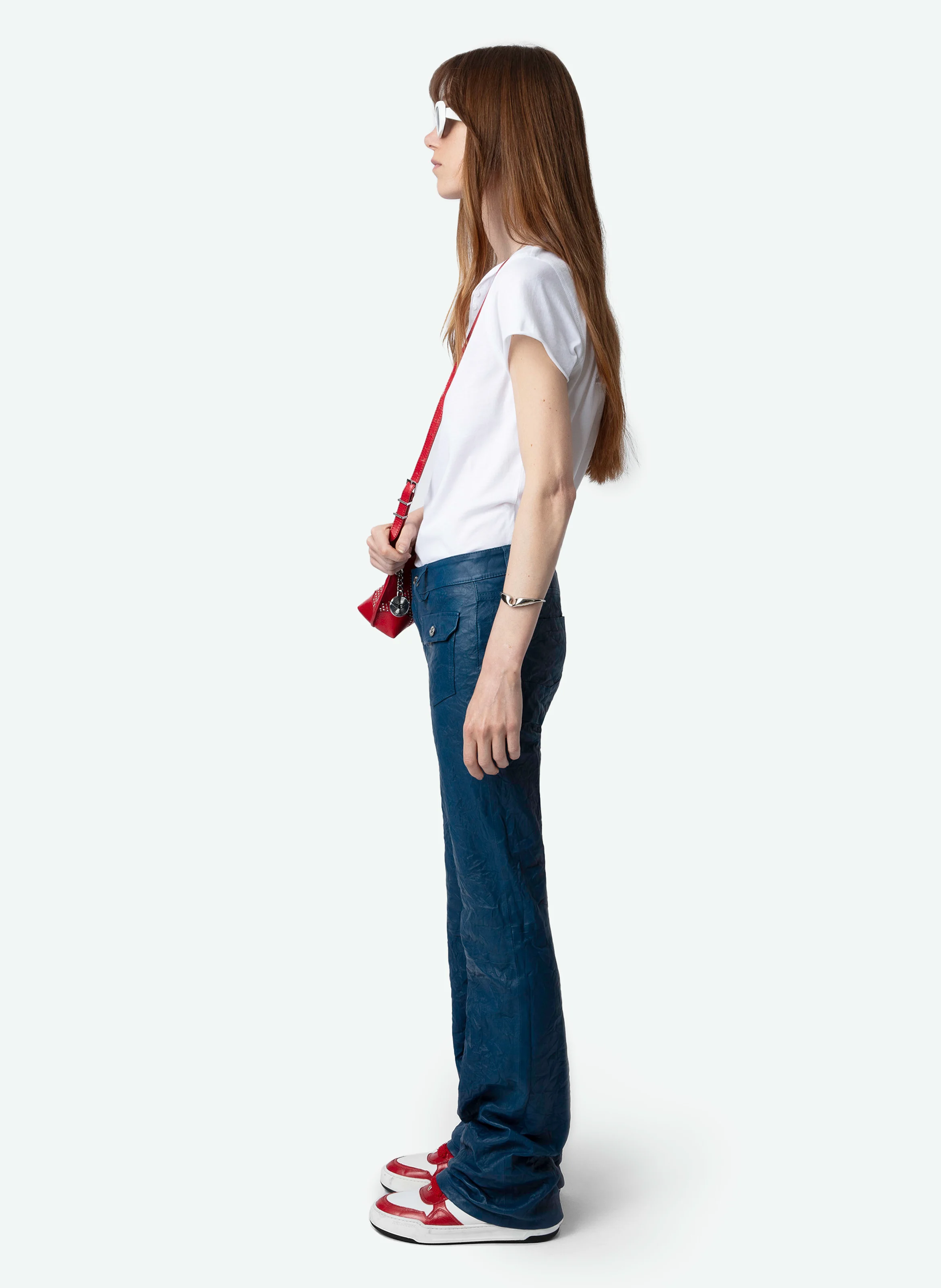 Tee-shirt col tunisien en coton bio | Blanc
