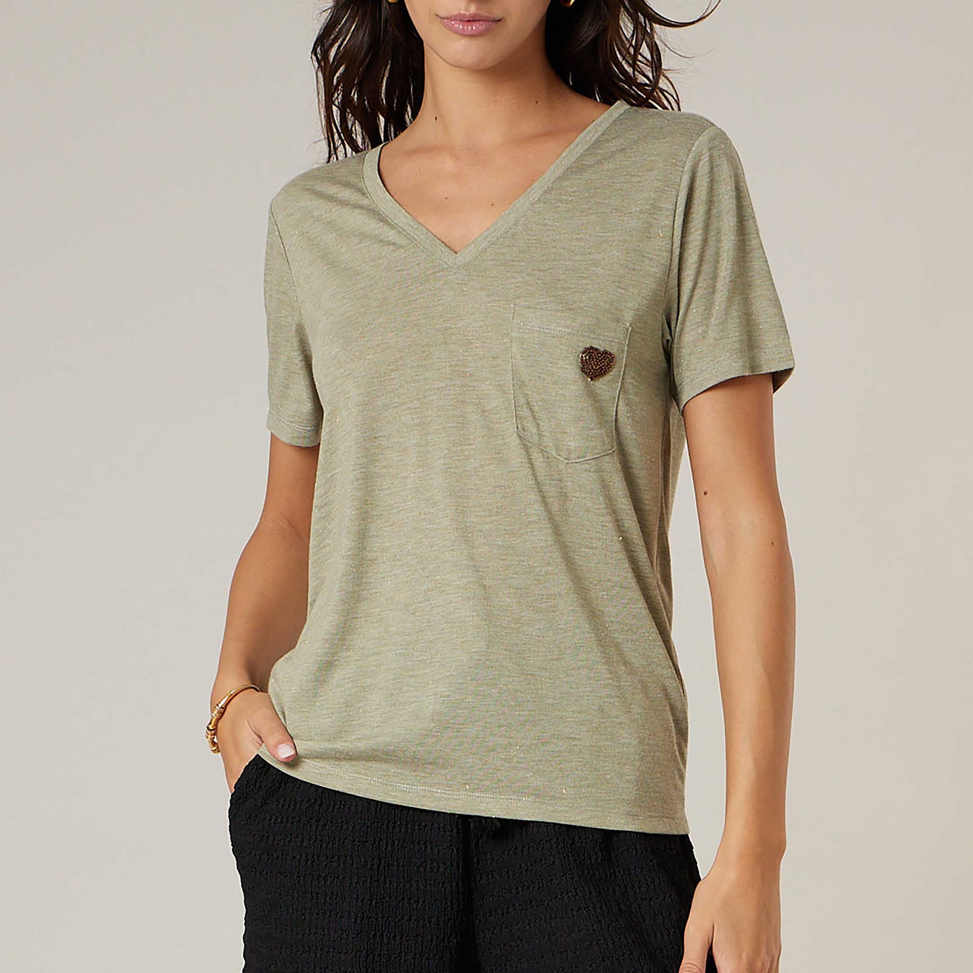 T-shirt Femme kaki