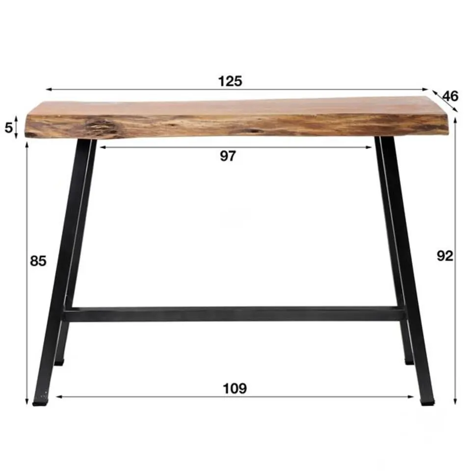 Hoyz - Bartafel Live Edge - 125cm Breed - 4 Personen - Hout - Bruin