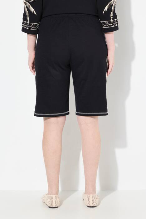 Jersey-Shorts, weites Bein, Elastikbund, Biobaumwolle, schwarz