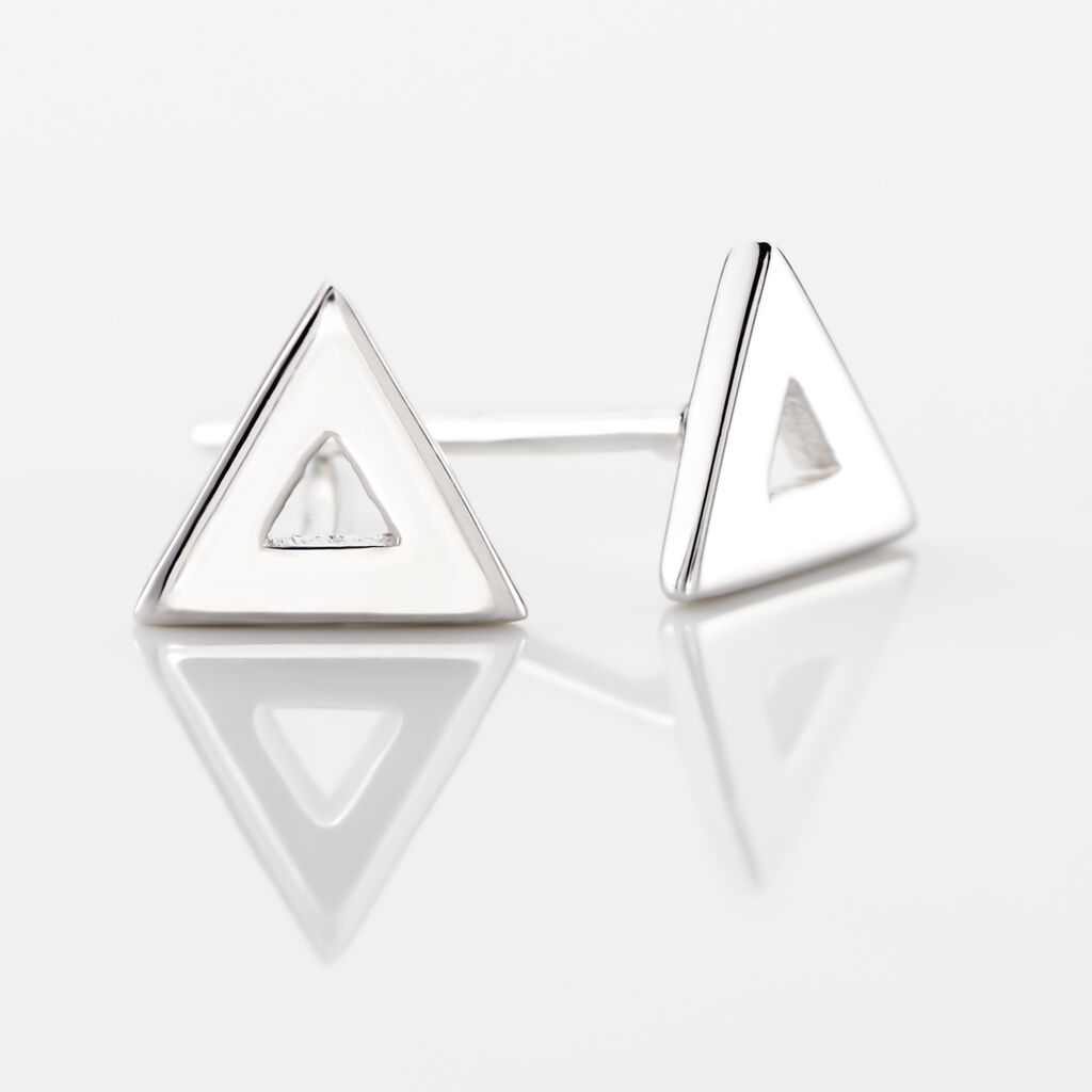 Boucles D'oreilles Puces Severine Argent Blanc