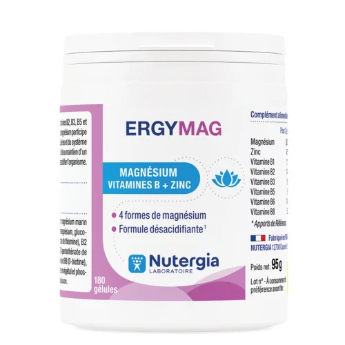 Stress - Equilibre nerveux - ERGYMAG - Magnésium - Vitamines B + Zinc - 180 Gélules