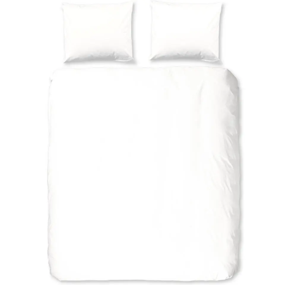 Zavelo Flanellette Effen Dekbedovertrek Wit-2-persoons (200 x 200/220 cm)