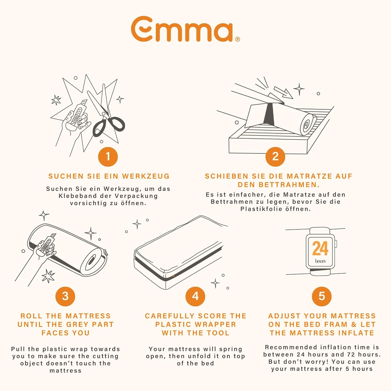 Emma Original Pro Matratze 90x200 cm – 27 cm Hybridmatratze mit 7-Zonen-Taschenfederkern, ThermoSync® Kühltechnologie & Waschbarer Matratzenbezug – atmungsaktive Komfortmatratze