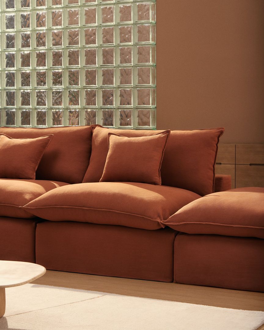 Kave Home   Anarela 2-Zitsbank + Hocker