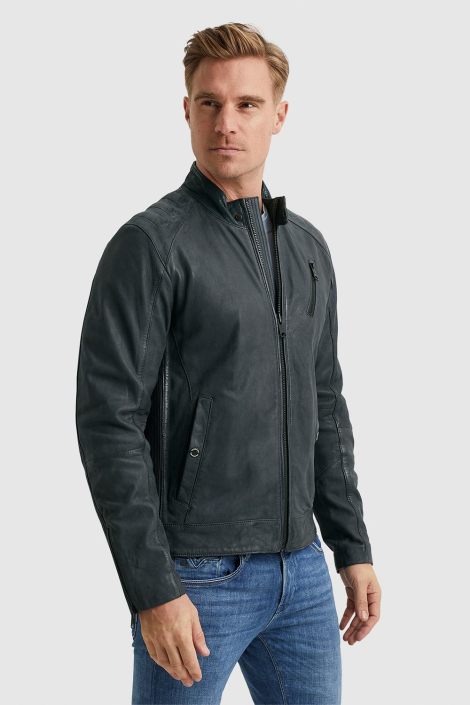 Vanguard blauwe heren leren jas