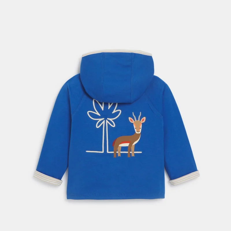 Gilet zippé réversible à capuche bleu bébé garçon Mauve Violet