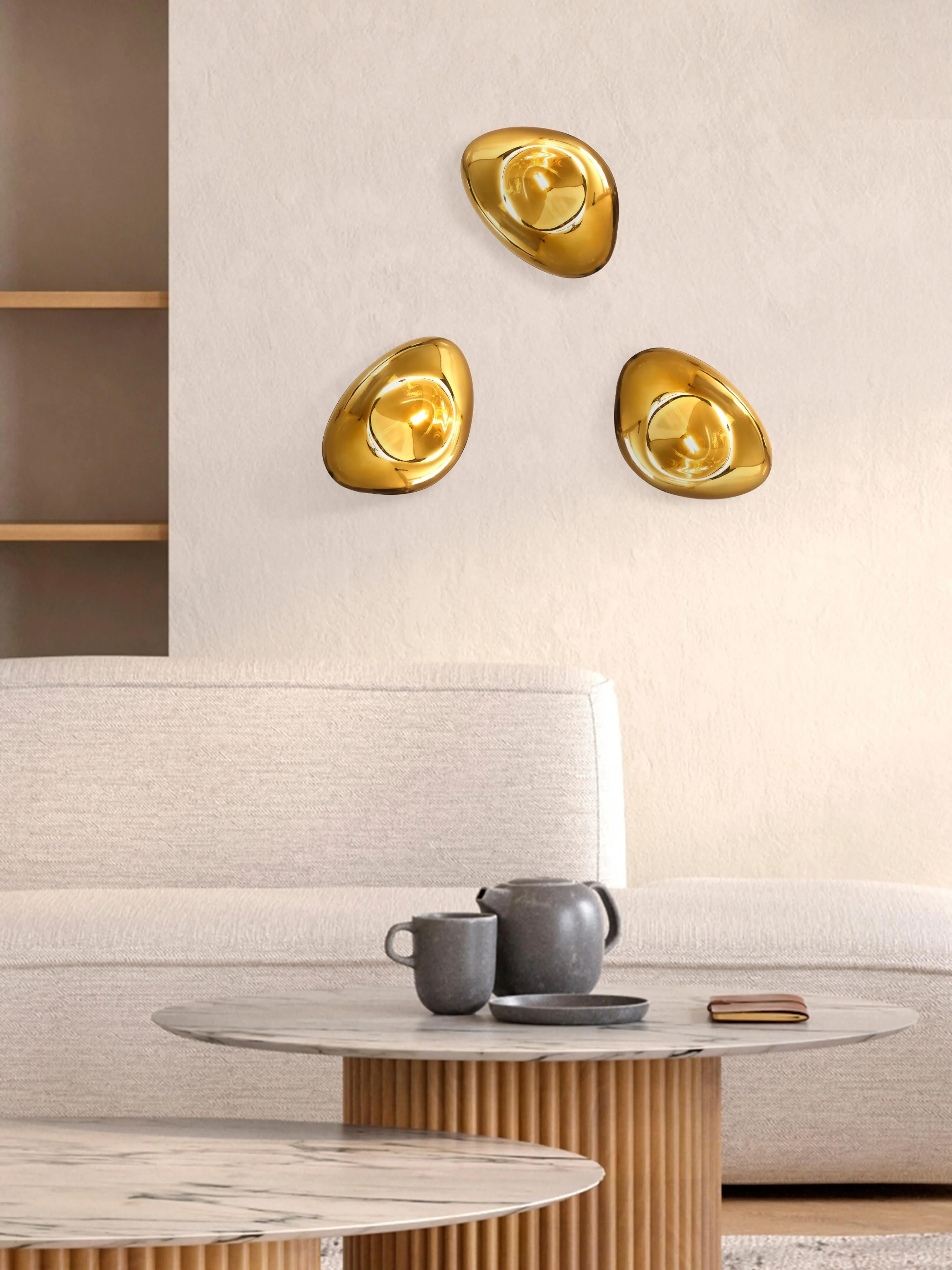 Mondgeblazen wandlamp Mabell